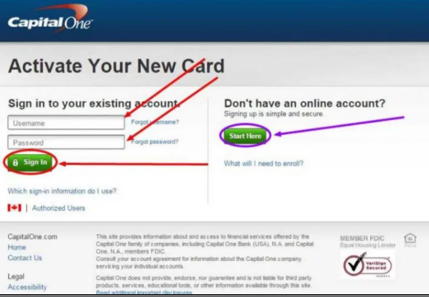 capital one phone number to activate a card