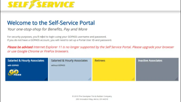 Goodyear Self Service Portal